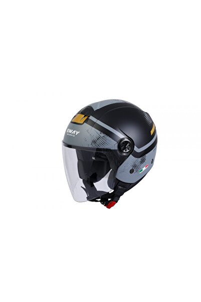MOTOSPARTAN SWAY SW715 YARIM YAZLIK KASK GEMINI SİYAH SARI