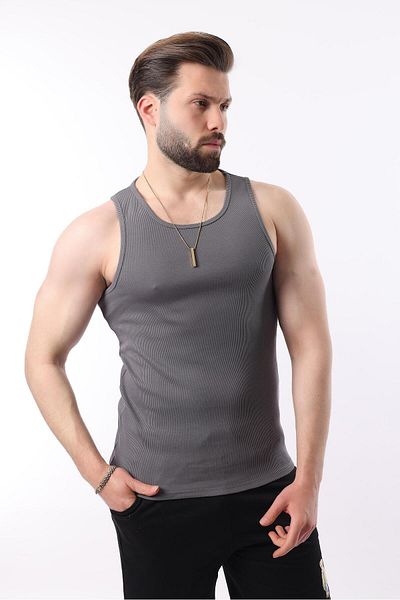Miron Bumbac cu nervuri pentru bărbați afumat Lycra și maiou - 2505