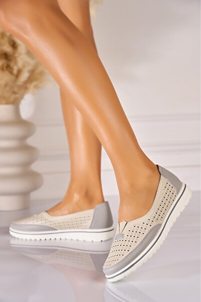 Joana Γυναικεία Casual Παπούτσια Μπεζ από Οικολογικό Δέρμα Adelina