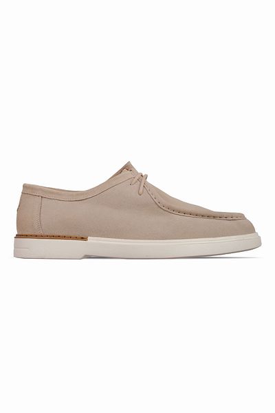 Lal Shoes & Bags Ανδρικά παπούτσια Juno από γνήσιο δέρμα με λεπτομέρεια ραφής με κορδόνια casual-S.CREAM