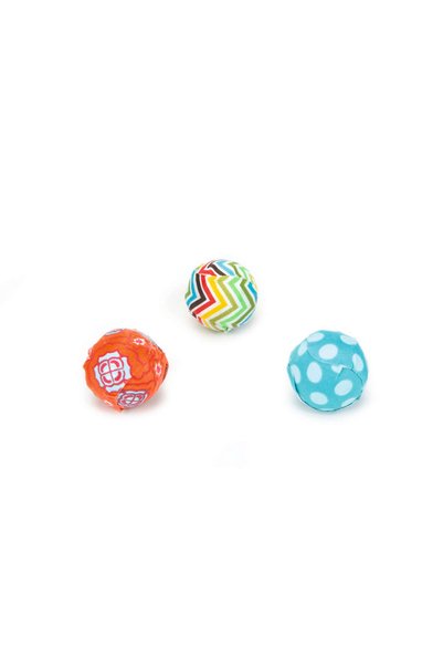 Beeztees Cat Toy, Colorful Fabric Ball, 3 Pieces, 4cm Zrnet