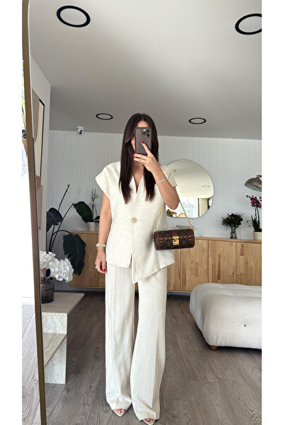 My Blog Természetes 100% pamut napfény mellény nadrágkosztüm - 8647