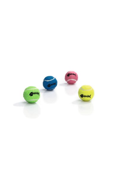 Beeztees Cat Toy, Cat Tennis Ball, Various Colors, 4 Pieces, 4cm Zero