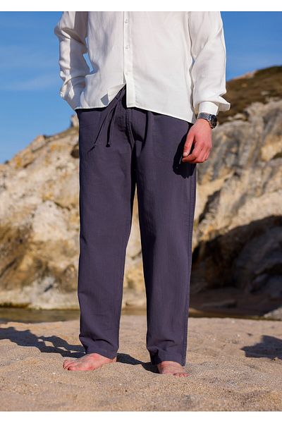 COMBİNE MİCHAİL Relaxed Fit Cotton Linen Trousers