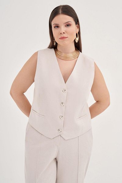 MYLİNE Vestă clasică căptușită cu in