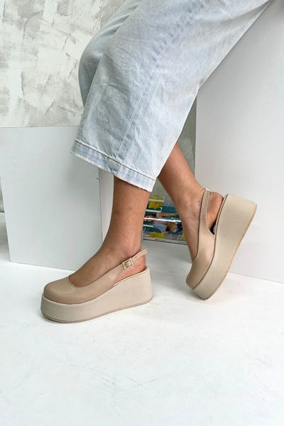 inizio Γυναικεία παπούτσια Beige Skin Wedge Heel V4214