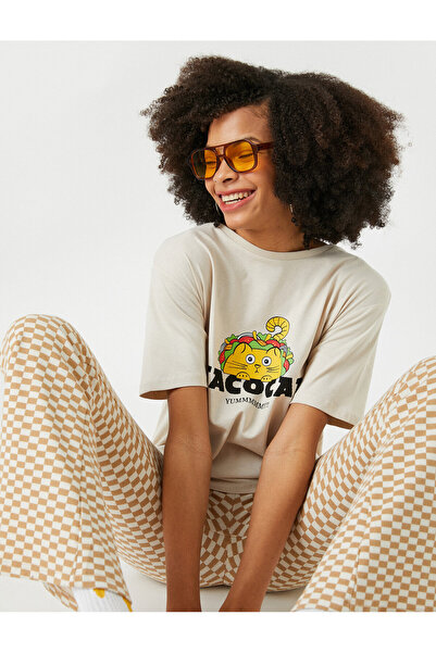 Koton Μπλουζάκι με κοντό μανίκι με λαιμόκοψη