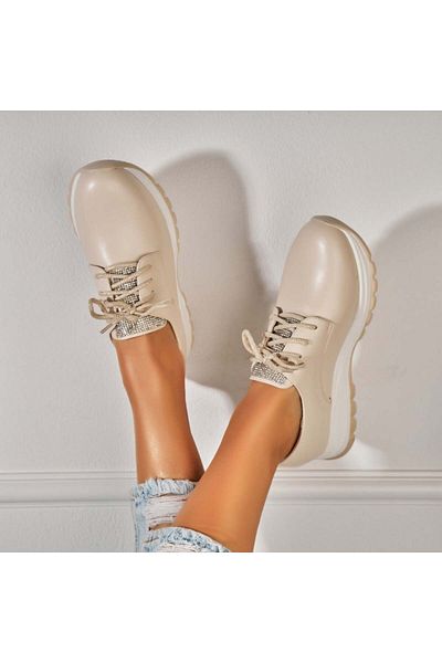 Joana Women's casual shoes Beige made of Elisa Eco-leather