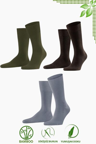 KRAL SOCKS Ανδρικές ίσιες μακριές κάλτσες Bamboo Κλασικό καλοκαιρινό σετ χωρίς ραφές Premium των 6