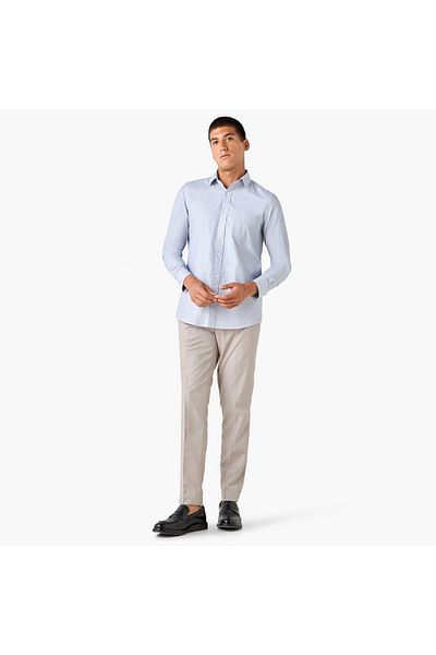 FAV Regular Fit Striped Shirt with Collar and Long Sleeves