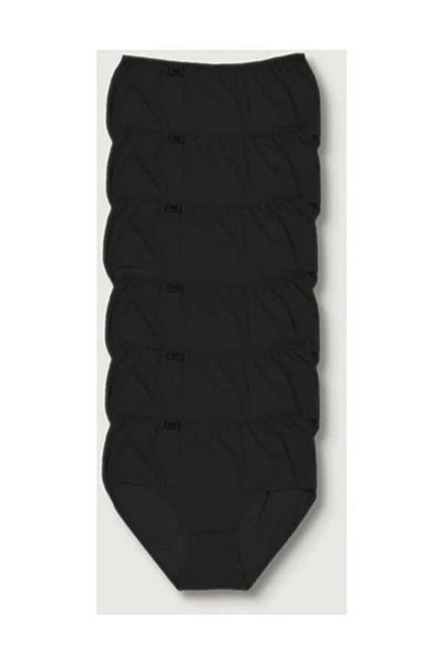 Tutku Γυναικεία μαύρα εσώρουχα Lycra Bato 6 συσκευασιών ELF568T0924CCM6