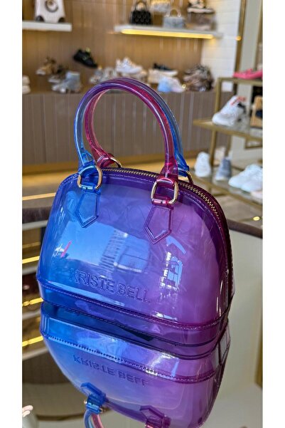 KRISTE BELL İthal Şeffaf Fermuarlı Jöle Çanta Mor
