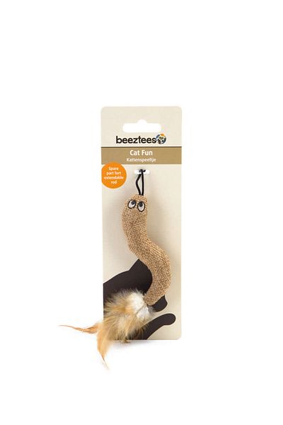 Beeztees Cat Fishing Rod Toy, with Sisal and Feathers, Can Be Used with 430300, 18cm Hnzrn