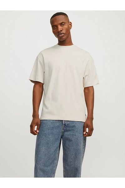 Jack & Jones Ανδρικό μπεζ μπλουζάκι JJEURBAN EDGE TEE SS O-NECK NOOS - 12254412