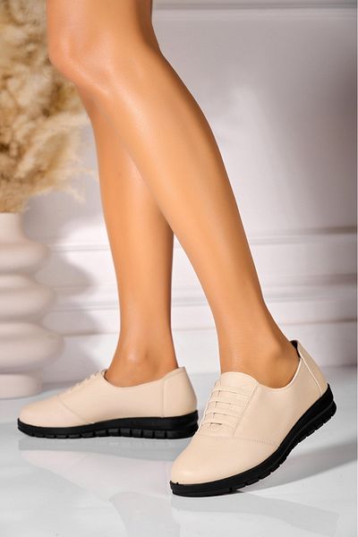 Joana Women's casual shoes Beige made of ecological leather Elise