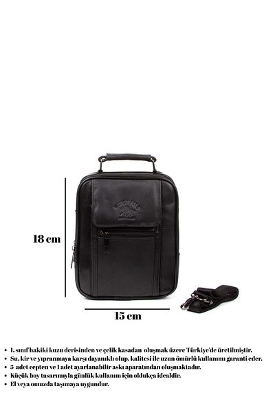 Newish Polo Black Genuine Leather & Steel Case Small Size Hand & Shoulder Bag with Cover