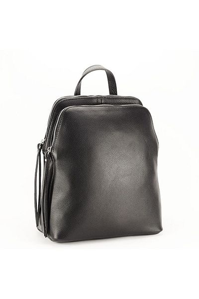 OEM Rucsac din piele naturala Andra 121 Negru Negru