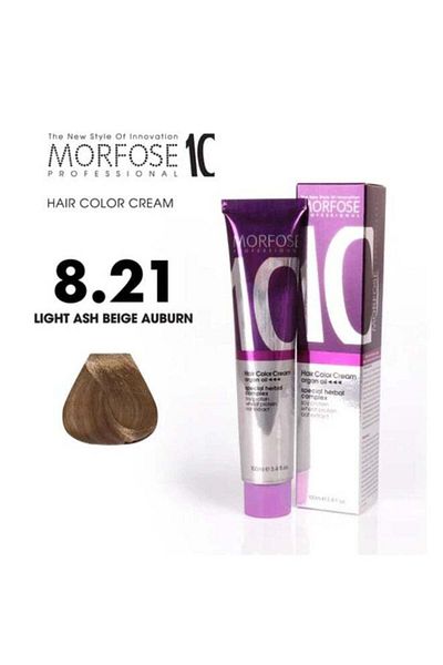 Morfose Morfose 10 Hair Color Cream with Argan Oil - 8.21 Light Ash Blonde Iridescent