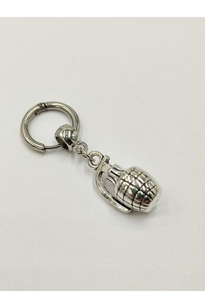 Sanalbolluk Hand Grenade Model Steel Earrings