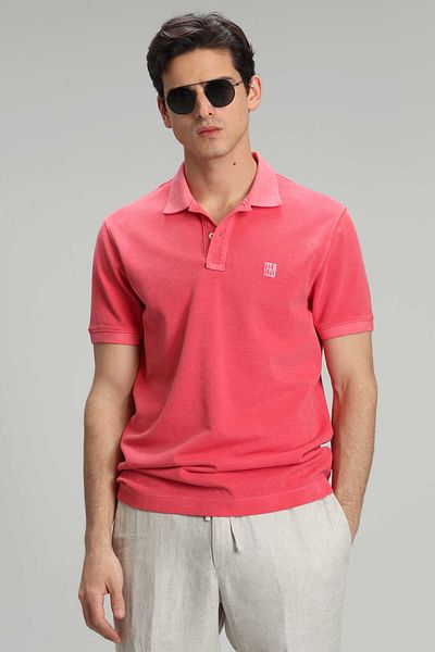 Lufian Vernon Sports Polo Neck Men's T-Shirt Coral