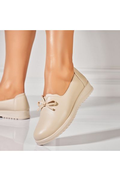 Joana Women's casual shoes Beige made of ecological leather Cecily