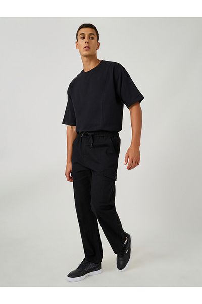 Fort Collins By Styli Solid Cotton Straight Leg Cargo Pants