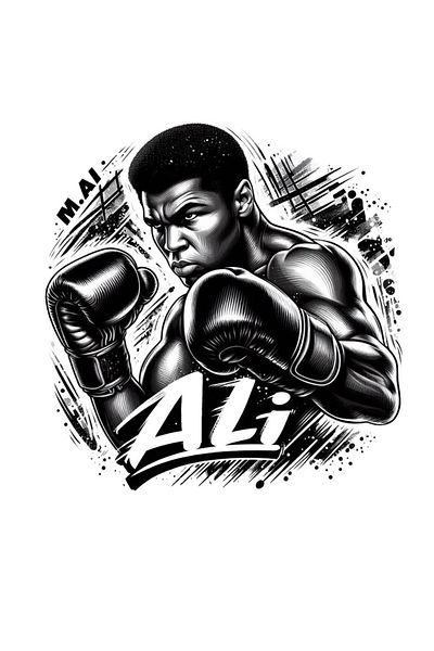 MegaSticker Autocolant Boxer Muhammad Ali Auto, Motocicletă, Cască, Laptop, Autocolant pentru Parbriz 13x13 Cm