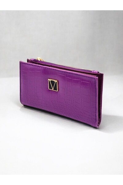 UCCELLO Portofel pentru femei cu aspect de crocodil