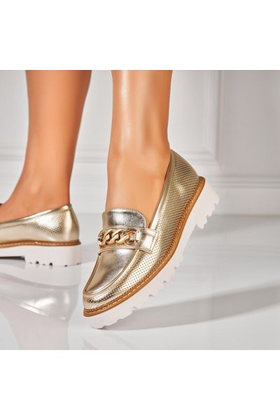 Joana Women's Casual Shoes Gold Made of Kamari Eco-Leather