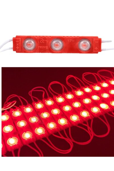 BALP Kırmızı 3 Ledli Kablolu Parmak Led 12 v 5 adet
