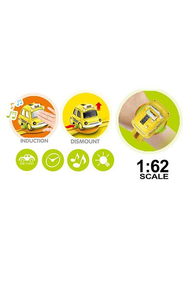 STEM 1:62 Alloy Watch Q Bus Car Interactive Induction with Light Music - Assorted Color