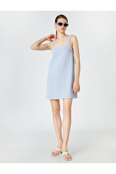 Koton Μίνι Φόρεμα Χοντρές Τιράντες Τετράγωνο Λαιμό