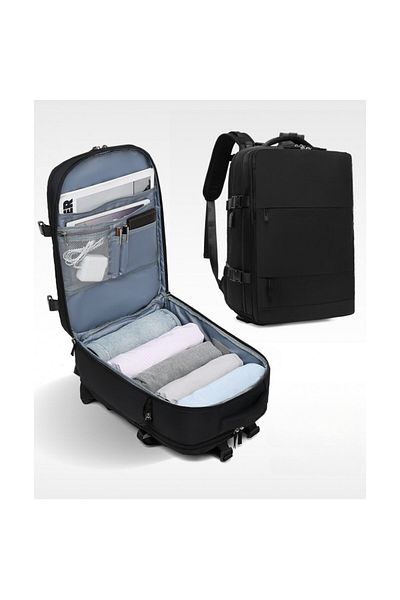 OEM Rucsac multifunctional negru, impermeabil, cu USB si compartiment incaltaminte, ideal calatorii