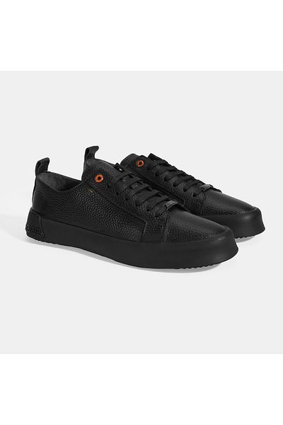 Desa Men's Black Lace-Up Leather Sports Shoes
