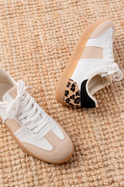 Aymood Λευκό Garni Leopard Pattern Thermo Sole M-6006 Γυναικείο καθημερινό σπορ