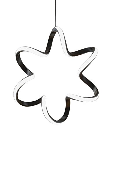 DEFNE AVİZE Yıldız Siyah Tekli Sarkıt Led Beyaz Işık Ultra Ledli Salon Mutfak Oda Hol Ledli Avize