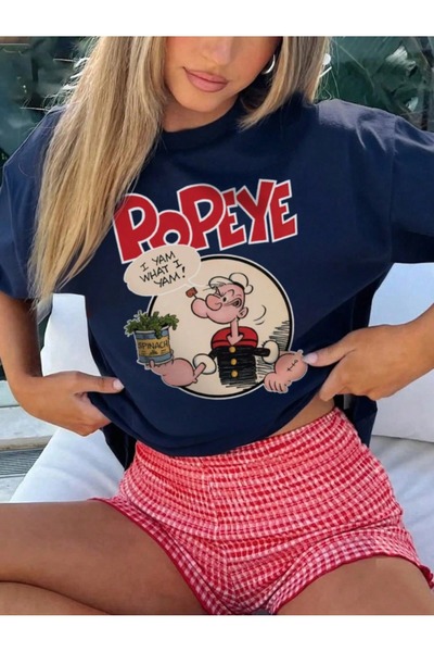 OVER HEAD Жіноча футболка Oversize з принтом Попоє Темель Рейс