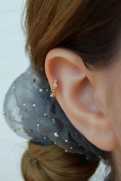 Sacce Scarves&Accessories Stoned Row Mini Heart Ring Tragus Helix Kikırdak Piercing Forward Helix