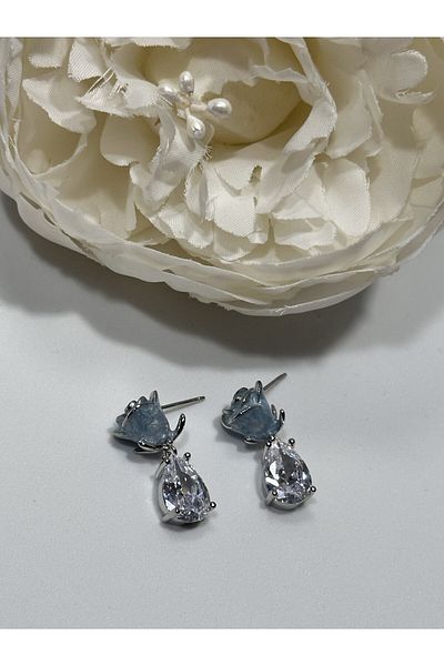 MFM STORE Rose Stone Detail Earrings
