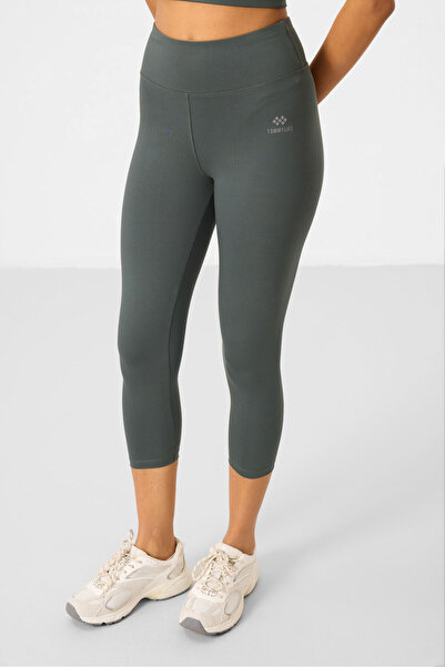 TOMMY LIFE Çağla High Waist Capri-Crop T-Shirt Slim Fit Women's Leggings Set - 95285