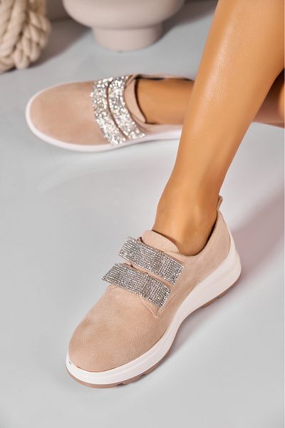 Joana Women's casual shoes Beige made of ecological suede leather Alaia2