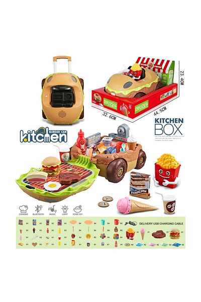 STEM Kitchen Burger Car - Interactive Cooking Toy with Bluetooth, Music, and Lights - 3+ Ages