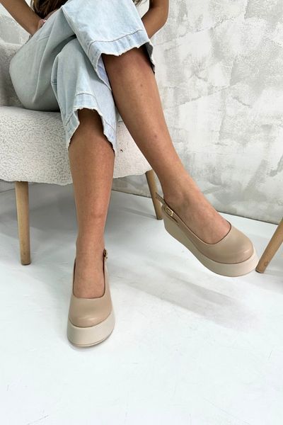 inizio Γυναικεία παπούτσια Beige Skin Wedge Heel V4214