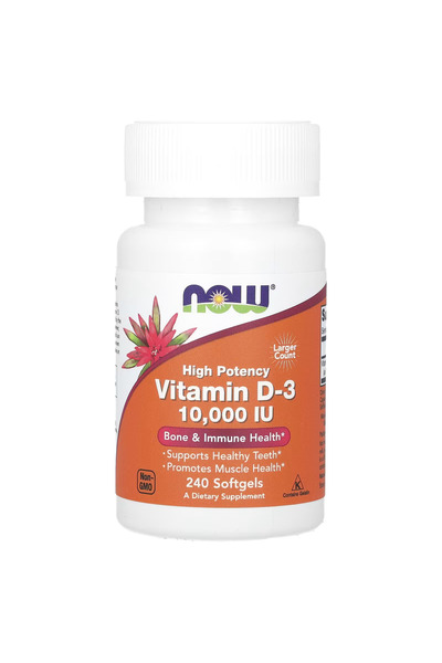 Now Foods, Vitamin D3, High Potency, 10,000 IU, 240 Softgels