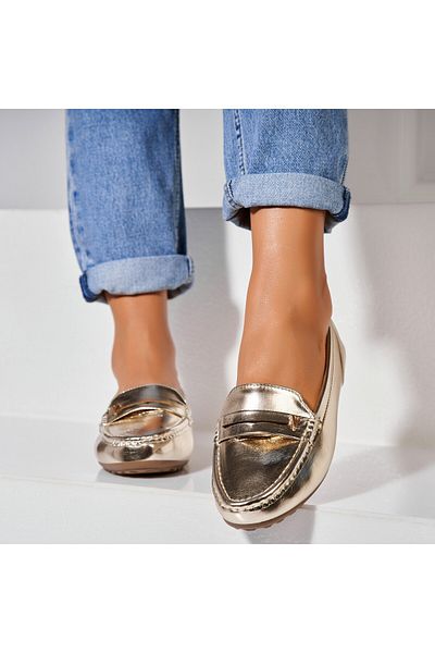 Joana Women's Casual Shoes Gold Made of Jaxel Ecological Leather