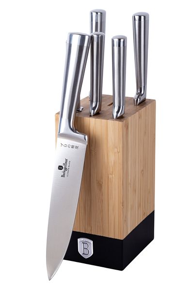 Berlinger Stainless steel knife set in wooden block 7 pcs