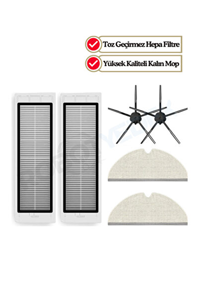 robotyedek Roborock S5 Max Black compatibil cu perie laterală mop - 6 bucăți ...