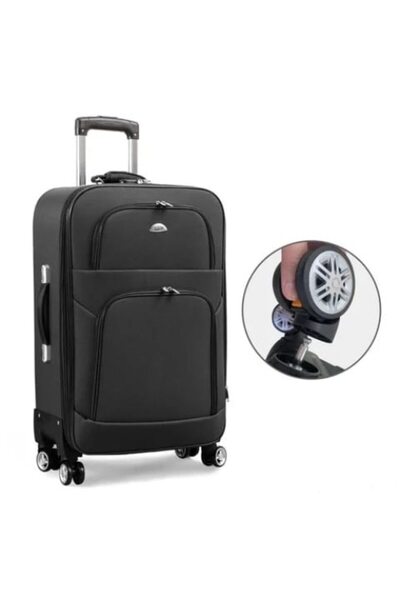 OEM Troler Easy trip 4 roti double 360 ​​grade inchidere cifru negru 68 cm