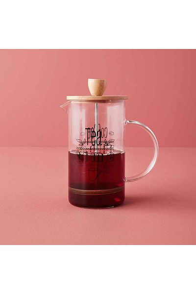 ELZEY HOME Borosilicate Glass French Press with Bamboo Lid 350 ml