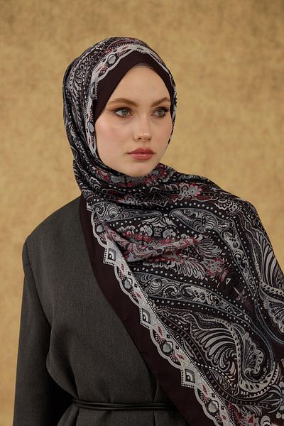 İpekhan İpekhan Μαλακό Σάλι Bitter Brown Grey 3052-02